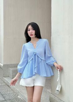 Korean Clothing Brands, Cotton Tops Designs, Frock Fashion, Trendy Shirt Designs, Tailored Clothes, Cute Dress Outfits, Korean Clothing, Night Dress For Women