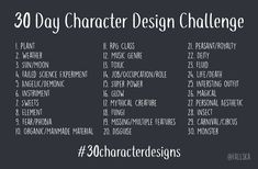 the 30 day character design challenge is here to help you plan for your next project