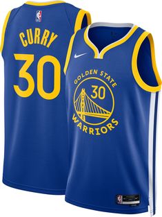 the golden state warriors jersey is shown in blue