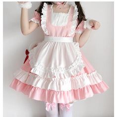 Pink Cat Cosplay Uniform Dress · Asian Cute {Kawaii Clothing} · Online Store Powered by Storenvy Pink Maid Dress, Femboy Outfit, French Maid Dress, Anting Manik, Maid Cafe, Dress Anime, Maid Cosplay, Pink And White Dress, Uniform Dress