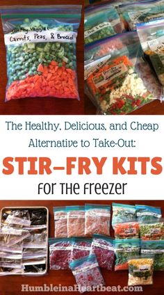 the healthy, delicious and cheap alternative to take - out stir - fry kits for the freezer