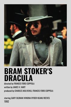 an advertisement for the film bram stoker's dracula, featuring a man in a top hat