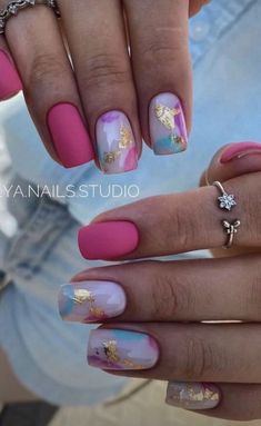 Summer Nails Designs 2023, Summer Nails Designs, Summer Nails 2023, Foil Nails, Funky Nails, Fancy Nails