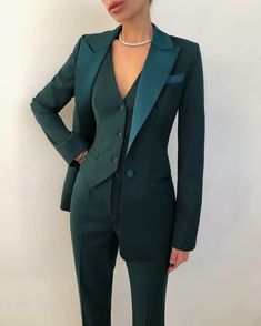 Prom Suits, Green Suit, Pant Suit, Fancy Outfits, Professional Outfits, Business Attire, Suit Fashion, Coat Pant