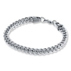 Measuring 9 inches in length, this men's foxtail link bracelet is an effortless way to add a bold touch of style to his look. The bracelet is crafted in stainless steel and secures with a lobster clasp. Multiple Ear Piercings, Ear Piercings Cartilage, Jewelry Advice, White Bracelets, Gemstone Bracelets, Cultured Pearls, Bracelet Designs, Stainless Steel Bracelet, Metal Jewelry