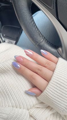 Nails With Lavender Dress, Purple Coquette Nails, Purple Bow Nails, Nails Inspo Purple, Purple Chrome Nails Design, Purple Nails Art, Lilac Chrome Nails, Purple Nails Aesthetic, Ribbon Nails