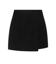 The Harvey Skort in Black by Anna Quan is an asymmetrical mini wrap skort crafted in wool suiting. Pair this mini back to a button-down top or sleek knit for an effortless look. - Wrap front - 100% Wool Fitted Black Skort, Swat Outfit, Casual Maternity Outfits, Anna Quan, Effortless Look, Rok Mini, Short Black Skirt, Short Noir, Wrap Skort