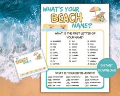 a beach sign with the words what's your beach name?