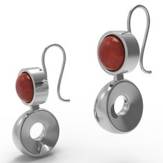 Nos boucles d'oreilles Flavia sont audacieuses et élégantes, avec une belle pierre de grenat rouge sertie dans une lunette ronde, en dessous de laquelle pend un anneau géométrique en forme de coin frappant et solide. Ces boucles d'oreilles sont basées sur un exemple trouvé à Pompéi, du premier siècle après JC. Ils comportent le crochet romain à l'arrière, mais sont également disponibles avec un dos de poteau."Flavia"était le nom d'une importante famille plébéienne, ou gens, de la Rome antique. A Modern Formal Earrings With Bezel Setting, Modern Bezel Set Earrings For Formal Occasions, Modern Garnet Jewelry, Modern Sphere Earrings With Polished Finish, Modern Red Ruby Jewelry, Modern Polished Sphere Earrings, Modern Round Pendant Earrings As Gift, Red Round Earrings With Polished Finish, Modern Jewelry With Polished Round Stone