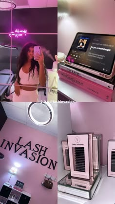 Eyelash Extensions Studio Ideas, Vision Board Lashes, Small Lash Room Set Up At Home, Lash Booth Ideas, Lash Business Vision Board, Lash Boss Aesthetic, Lash Tech Organization Ideas, Lash Tech Goals