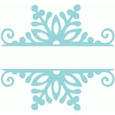 a blue snowflake with a white ribbon around it's edge and an ornate border