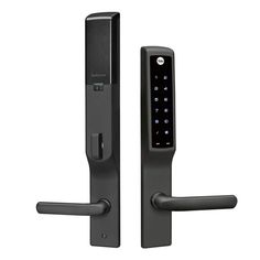 an electronic door handle with the keypad on it's left side and right hand in