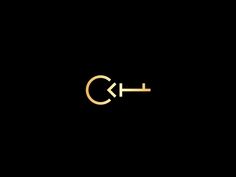 the word c is written in gold on a black background, with an image of a key