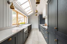 Narrow Kitchen Design, Galley Kitchen Layout, Herringbone Kitchen, Galley Kitchen Design, Devol Kitchens, Galley Kitchens, Narrow Kitchen, Galley Kitchen, Kitchen Diner