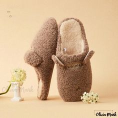 Olivia Mark - Cuddle Up with Cozy and Slip-resistant Plush Slippers for Couples by Yuankeai Plush Slippers, Brown Brown, Shoe Sole, Soft Plush, Sneakers Fashion, Slippers