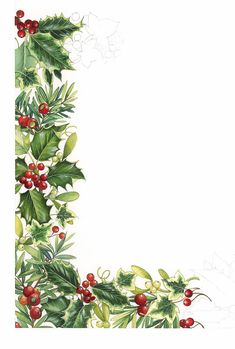 the letter l is decorated with holly and berries