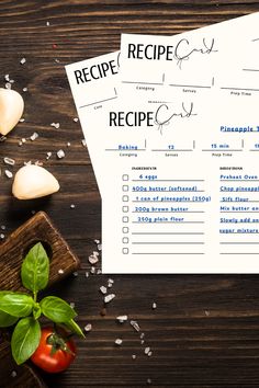 Recipe cards on wood Recipe Card Template, Recipe Cards Template, Food Displays, Recipe Card, Food Categories, Brown Butter, Recipe Collection, Recipe Box, Recipe Cards