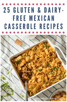 25 Gluten and Dairy-free Mexican Casserole Recipes. Looking for a dinner idea that’s full of flavor and Mexican-inspired ingredients? Try one of these gluten and dairy-free Mexican casserole recipes! Mexican Casserole Recipes, Dairy Free Mexican Recipes, Dairy Free Tacos, Gluten Free Mexican Recipes, Casserole Recipes For Dinner, Gluten Free Tacos, Mexican Casserole Recipe, Dairy Free Soup, Gluten Free Main Dishes