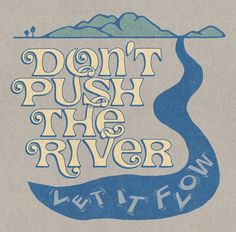 a poster with the words don't push the river below it