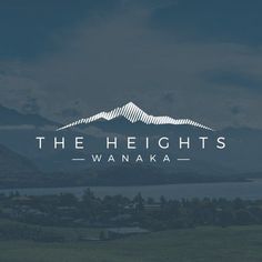 the heights wanakaa logo on a dark blue background with mountains in the distance