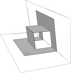 an object is shown in the shape of a cube with one square at the top