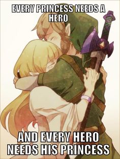 two people hugging each other with the caption'every princess needs a hero and every hero needs his prince