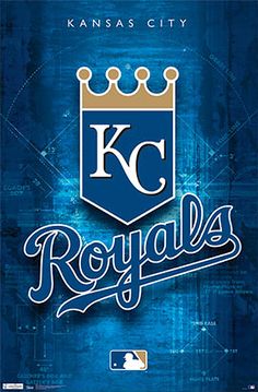 the kansas royals logo on a blue background