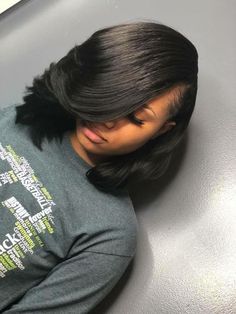 Side Part Straight, Pressed Natural Hair, Silk Press Natural Hair, Brazilian Hair Bundles, Quick Weave Hairstyles, Black Weave, Frontal Hairstyles, Curly Hair Wig, Short Straight Hair