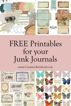 the free printables for your junk journals are great to use in scrapbooking