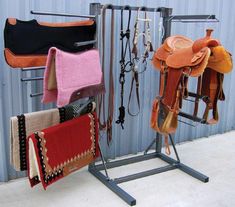 Space Saver Horse Tack Room Organizer Tack Room Organization, Horse Tack Rooms, Room Organizer, Saddle Rack, Western Horse Tack, Horse Gear, Shandy, Dream Barn, Horse Diy