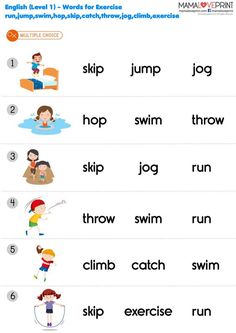 an english worksheet with words and pictures