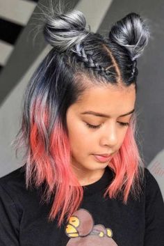 Hairstyles Girl, Braided Top Knots, Red Ombre Hair, Hairstyles For Medium Hair, Daily Hairstyles, Cute Hairstyles For Medium Hair