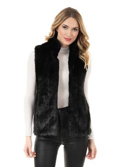 Black Mink Faux Fur Hook Vest | Womens Faux Fur Vests Women Faux Fur Vest, Faux Fur Vest Black, Faux Fur Sweater, Faux Fur Coats, Fabulous Furs, Heavy Sweaters, Fur Sweater, Faux Fur Vest, Faux Fur Vests