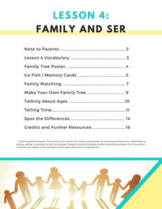 the family and ser lesson is shown in this manual for parents to learn how to use it