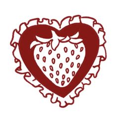 a drawing of a strawberry in the shape of a heart