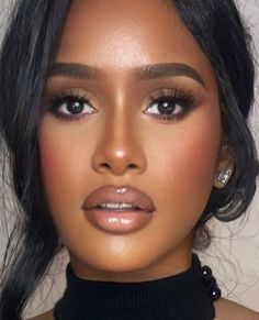 Soft Glowing Makeup, Bridesmaids Make Up Brown Eyes, Neutral Wedding Makeup Black Women, Asian Makeup Inspiration, Sam Fine Makeup, Brown Lashes Black Women, Soft Glam Wedding Makeup Black Brides, Fall Soft Glam Makeup, Brown Girl Wedding Makeup