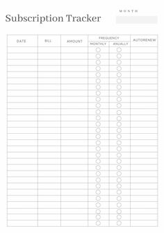 a printable sign up sheet with the words, description tracker and date on it