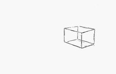 a black and white drawing of a cube