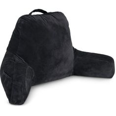 the backrest pillow is made out of black sued