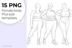 the female body plus size templates are available for use in any fashion design project