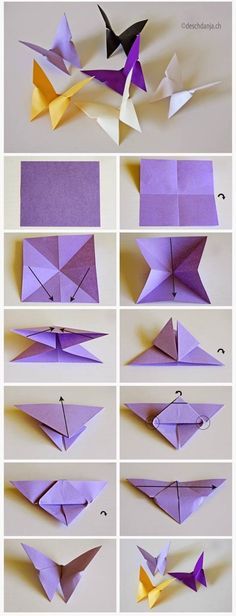 the steps to make an origami bird