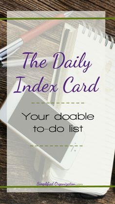 the daily index card for your doodle to do list is on top of a wooden table