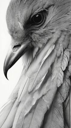 a close up of a bird with feathers on it's head