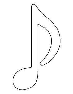 a black and white drawing of a musical note