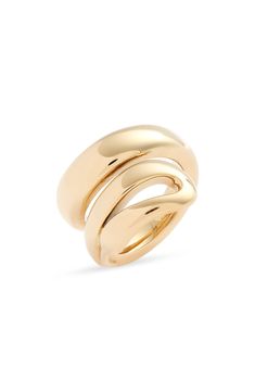 A chunky design defines this contemporary ring that artfully twists and loops around your finger. Goldtone or silvertone plate Imported Jennifer Fisher Jewelry, Gold Wrap Ring, Coil Ring, Triple Band Ring, Double Band Rings, Monogram Ring, Contemporary Ring, Wrap Ring, Jennifer Fisher