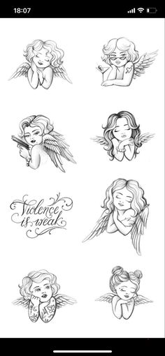 the tattoo stickers are designed to look like angels