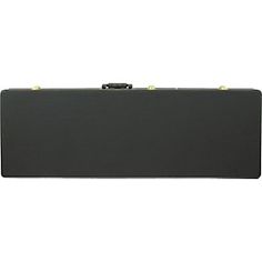 a black case with gold hardware on the top and bottom, sitting against a white background