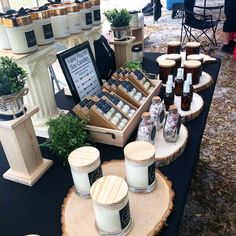 Joluxs Candles Candle Craft Fair Booth, Craft Fair Displays Candles, Candle Vendor Display Craft Fair Booths, Candle Vendor Set Up, Small Vendor Table Display Ideas, Candle Vendor Table Display Ideas, Mobile Candle Shop