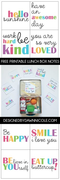 the lunch box is filled with different things to eat and have fun writing on it