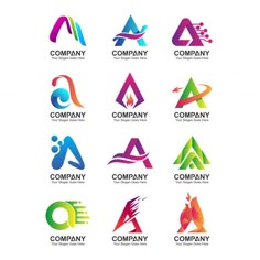 the logos for various companies are designed in different colors and shapes, including letters that appear to